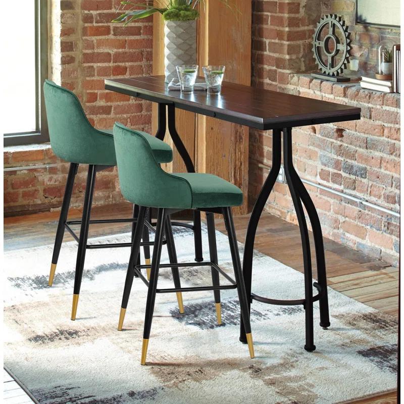 Swivel Velvet Upholstered Counter & Bar Stool (Set of 2)