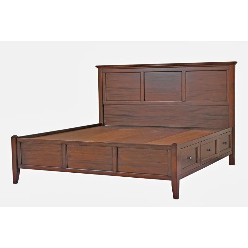 Solid Wood Platform Storage Bed