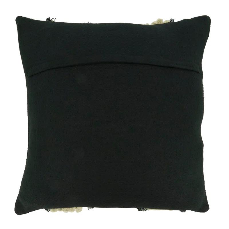 Saro Evelyn Collection Tassels Cotton Throw Pillow