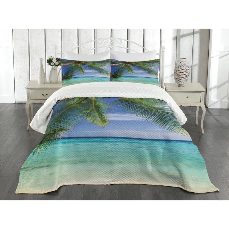 Ambesonne Ambesonne Tropical Bedspread Paradise View Maldives