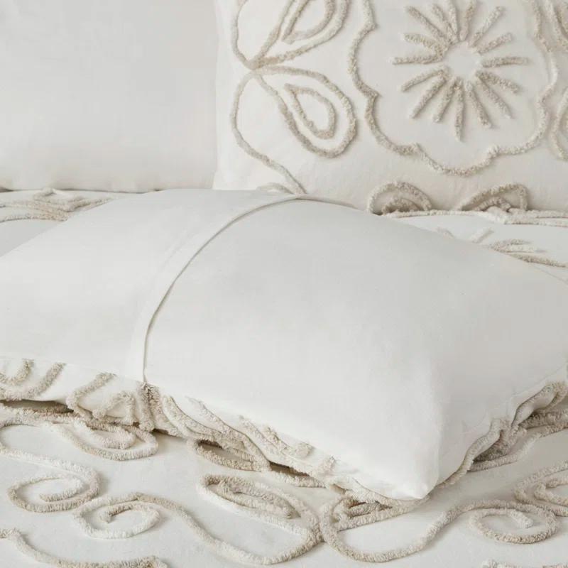 Madison Park Violette 3 Piece Tufted Cotton Chenille Duvet Cover Set