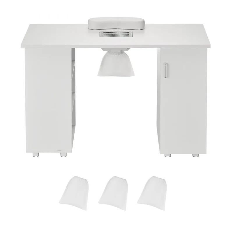 Hokku Designs Manicure Table, Nail Table Station with Electric Dust Collector, Moveable Nail Tech Desk