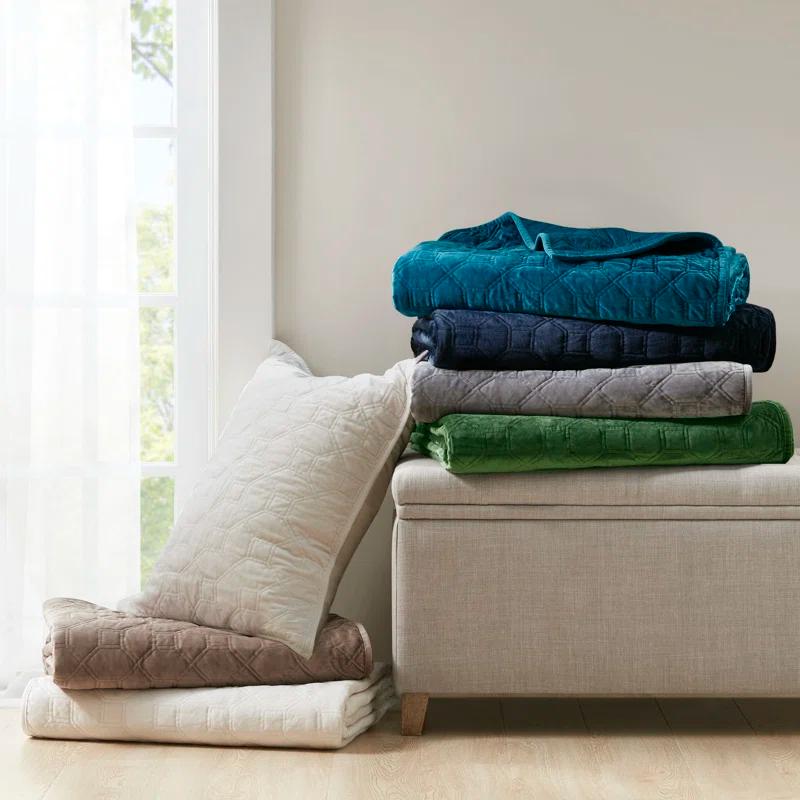 Madison Park Harper 3 Piece Velvet Quilt Set