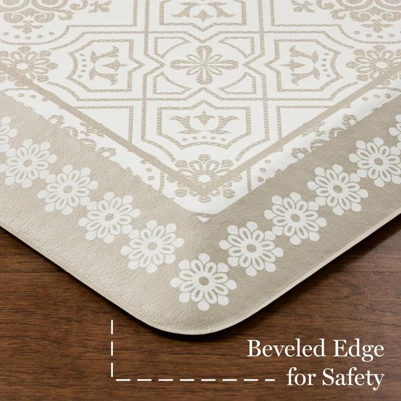 Martha Stewart MARTHA STEWART Comfort Anti Fatigue Strie Medallion Kitchen Mat 19.6”x39”