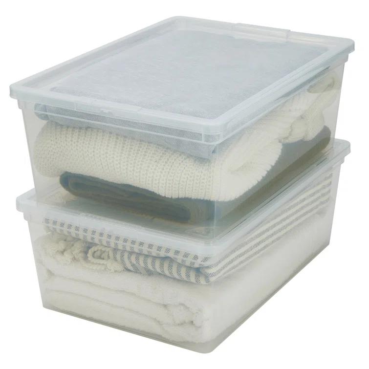 Simplify Simplify 4 Pack Stackable Storage Bins with Lids in Clear