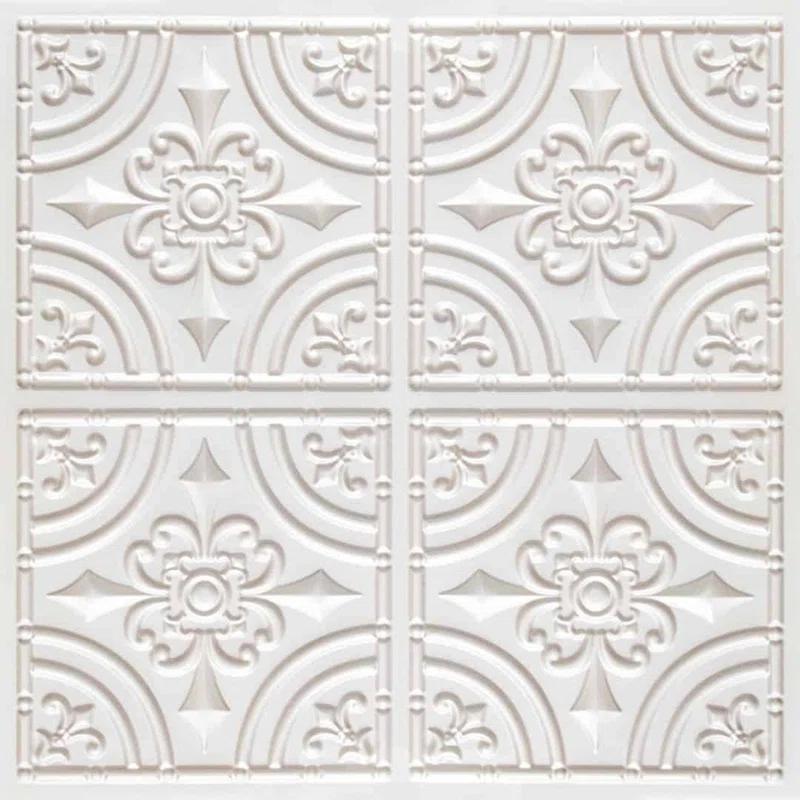 FromPlainToBeautifulInHours Wrought Iron 2 Ft. X 2 Ft. Glue-Up PVC Ceiling Tile (Set of 10)