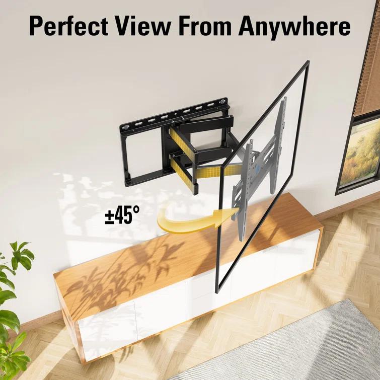 BEACHWATER POOL & SPA, LLC TV Wall Mount For 32-65 Inch TV, TV Mount With Swivel And Tilt, Full Motion TV Bracket With Articulating Dual Arms, Fits 16Inch Studs, Max VESA 400X400 Mm, 99Lbs