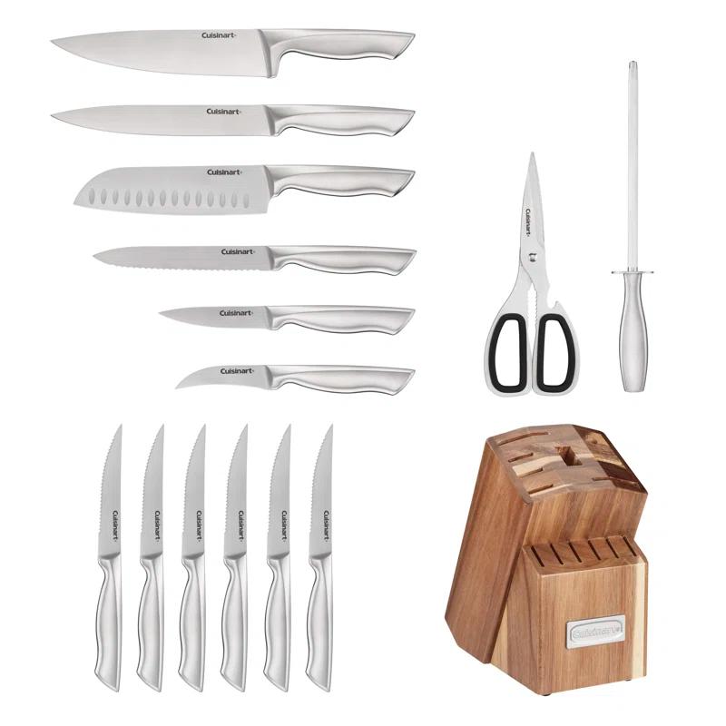 Cuisinart Cuisinart Elite Series 15 Piece Stainless Steel Block Set with Acacia Block (Set of 15)