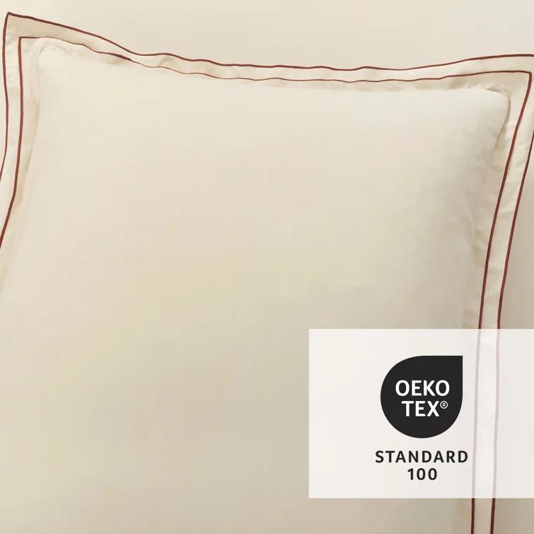 Hampton Double Flange Embroidered Contrast Edge Comforter 3 Pieces Set