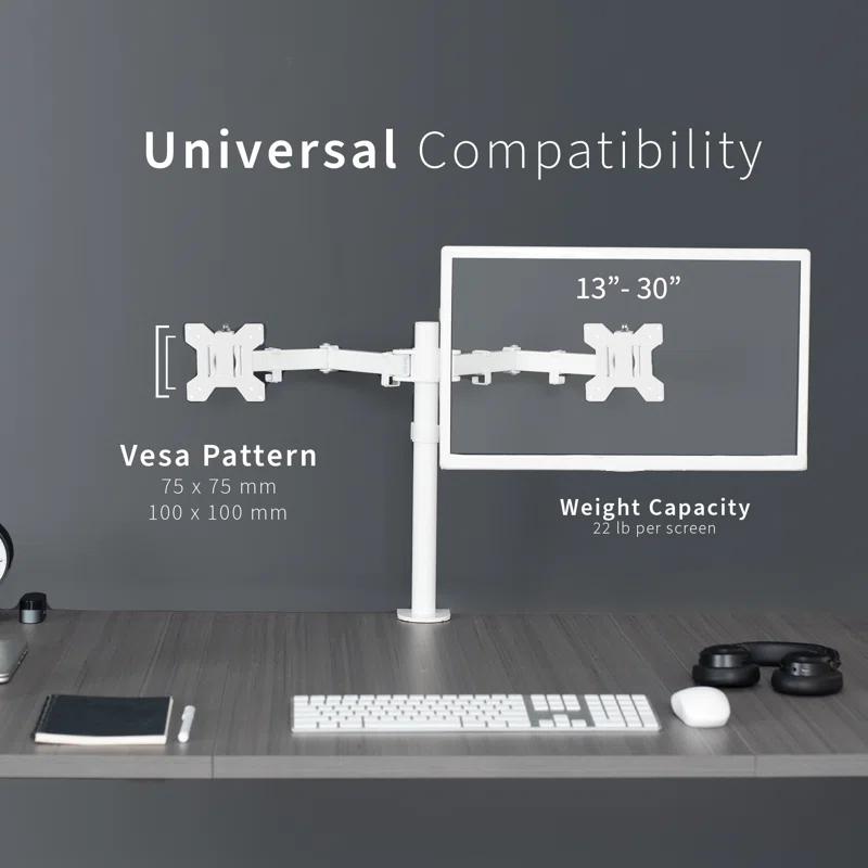 Vivo VIVO Dual Monitor Desk Mount Adjustable Stand, Fits Screens up to 30", STAND-V002 Series