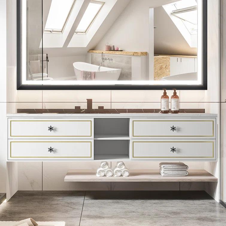 AMANI Eleen 96 In. W X 23 In. D X 22 In. H Bath Vanity Cabinet Without Top