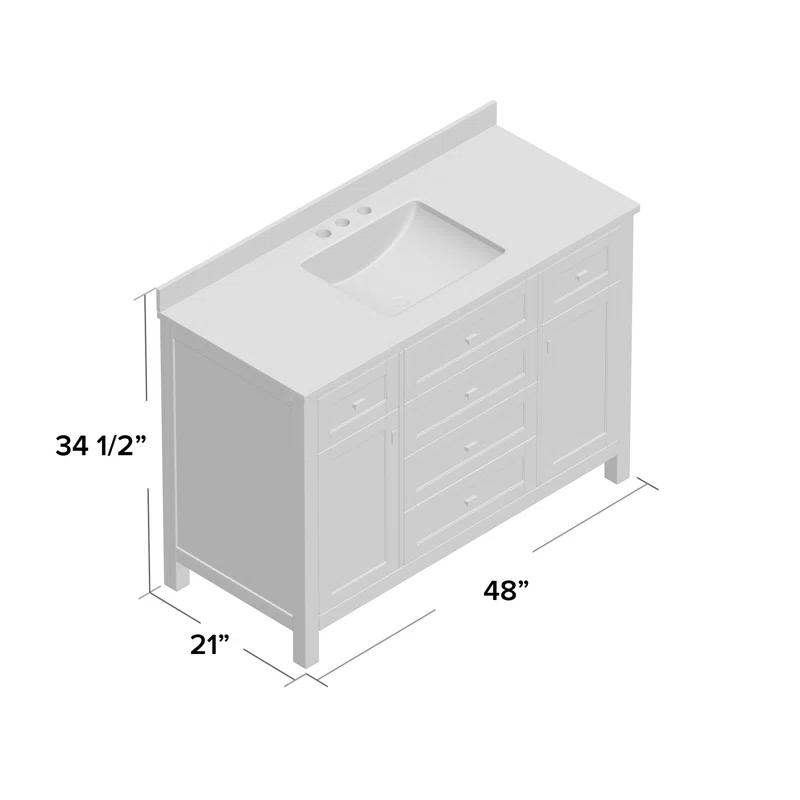 Cahaba Juniper 48'' Free Standing Single Bathroom Vanity Set with Countertop and Sink