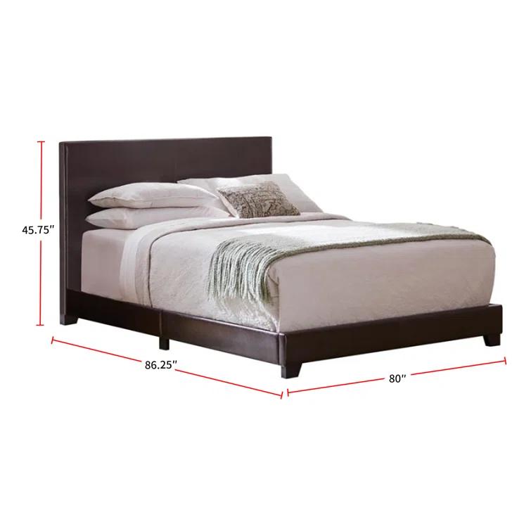 Winston Porter Clu Faux Leather Upholstered Twin Panel Bed Brown