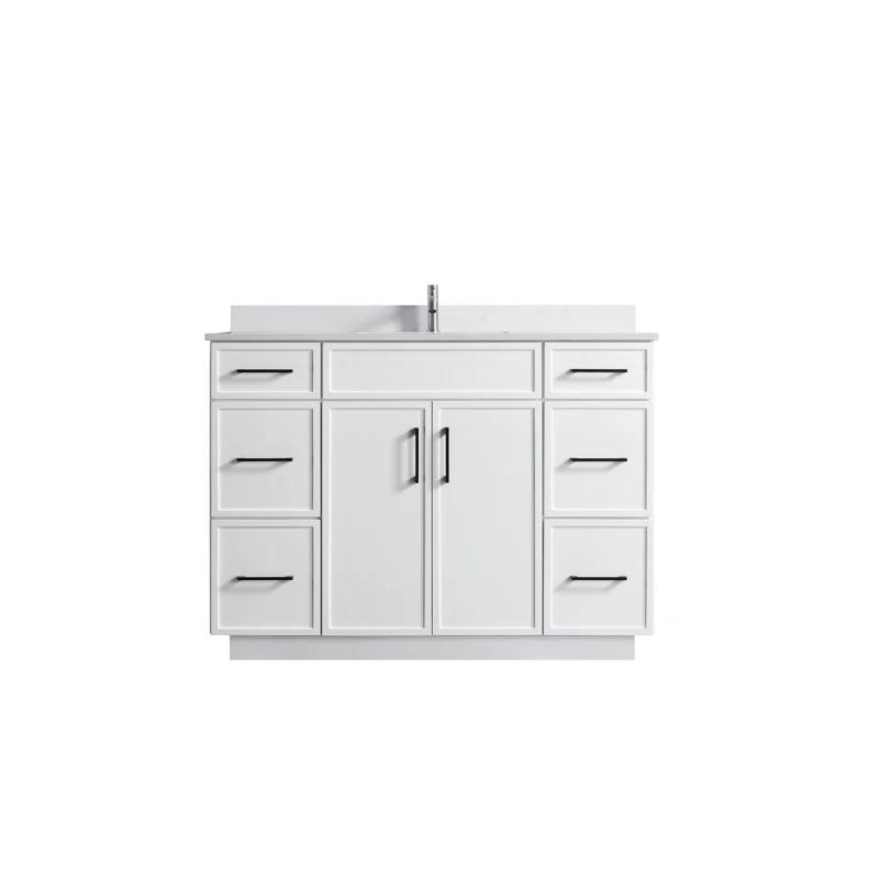 Freestanding Vanity with Sink 2 Doors + 6 Drawers - 48"