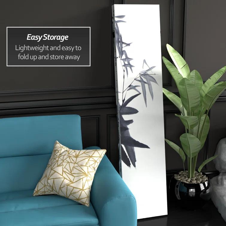 Oriental Furniture 6 ft. Tall Bamboo Calligraphy Canvas Room Divider - 3 Panel