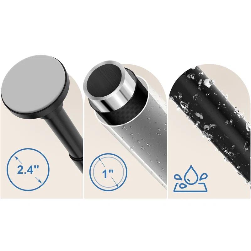 The Shower Curtain Rod, Adjustable 32-89 Inch Spring Tension Shower Rods.