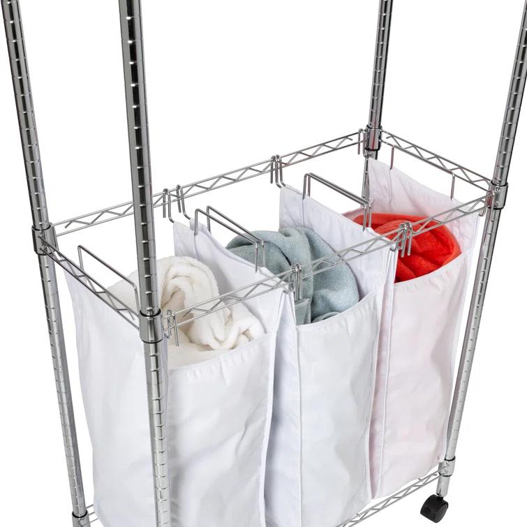 Rebrilliant Metal Rolling Laundry Center with Handles