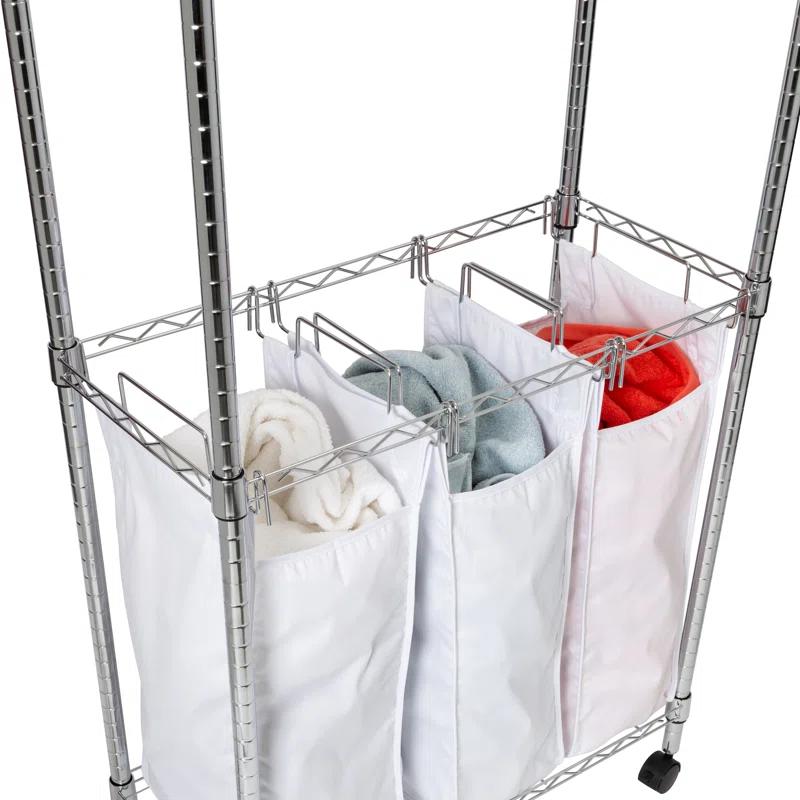 Rebrilliant Metal Rolling Laundry Center with Handles