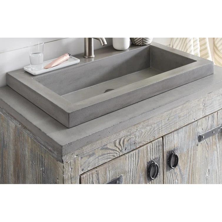 Trough Handmade Rectangular Drop-In Bathroom Sink