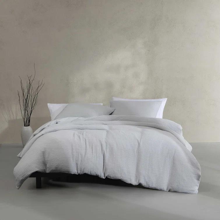 Calvin Klein Calvin Klein Washed Texture Solid Cotton Duvet Cover Set