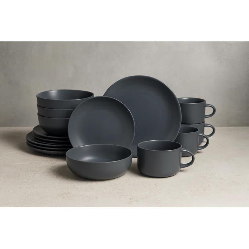 Wazee Matte 16 Piece Dinnerware Set, Service for 4