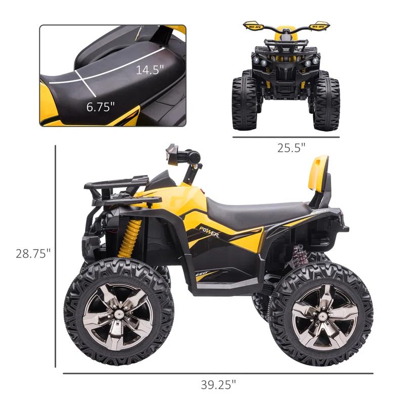 Aosom 12 Volt 1 Seater All-Terrain Vehicles Battery Powered Ride On