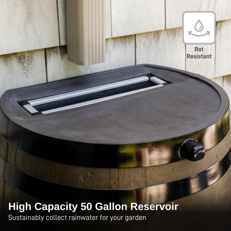 RTS Companies RTS Home Accents 50 Gallon Flat Back Rain Barrel