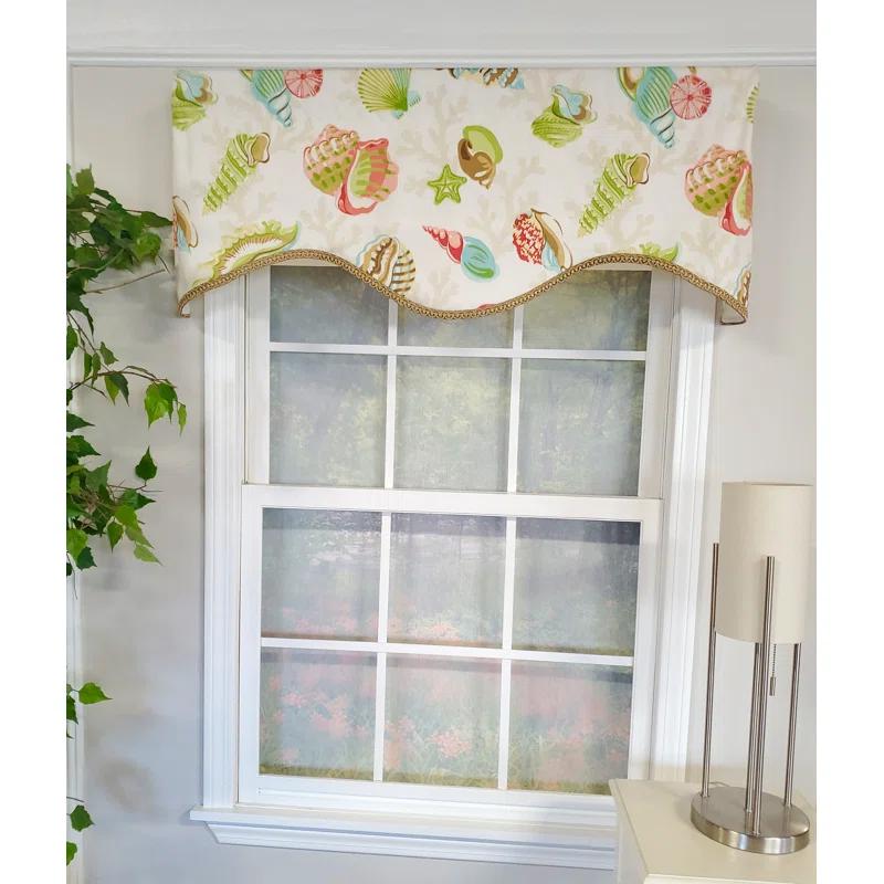 RLF Home Bay Scalloped 50'' W Window Valance Multi