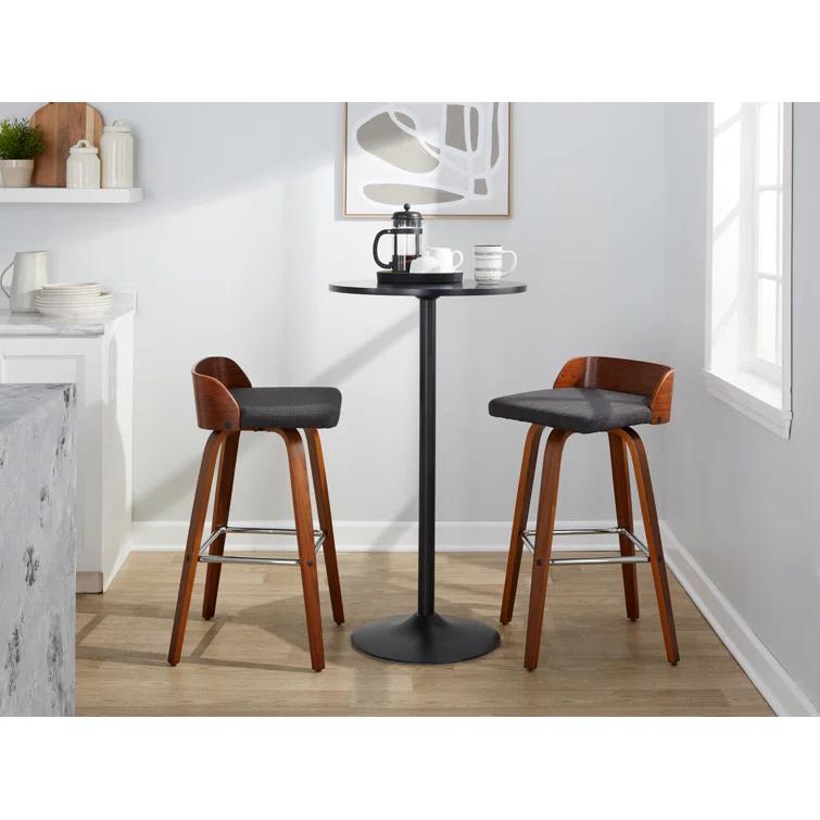 LumiSource Swivel Upholstered Counter Stool (Set of 2)