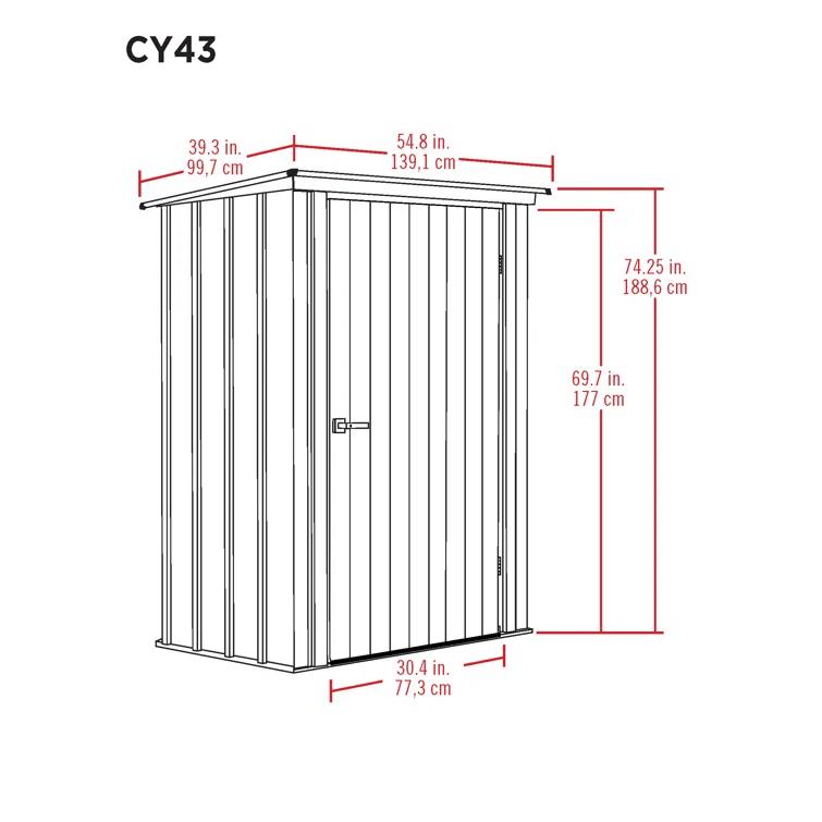 Arrow Spacemaker 4 ft. W x 3 ft. D Metal Vertical Storage Shed
