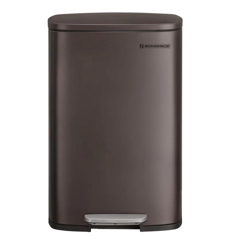 Songmics Stainless Steel Step On Fingerprint-resistant Trash Can with Back Handle