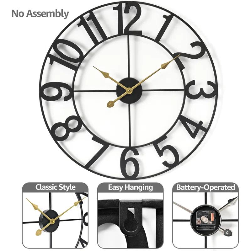 Sorbus Large 16" Numeral Analog Decorative Wall Clock