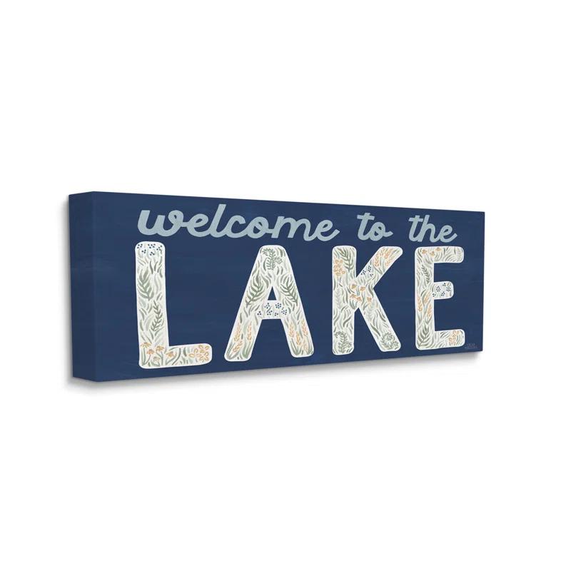 Stupell Industries " Welcome Lake Floral Phrase " by Laura Marshall