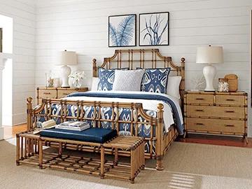 Tommy Bahama Home Twin Palms St. Kitts Rattan Bed