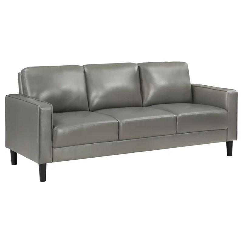 Alma Ruth 3-Piece Upholstered Track Arm Sofa Set Grey