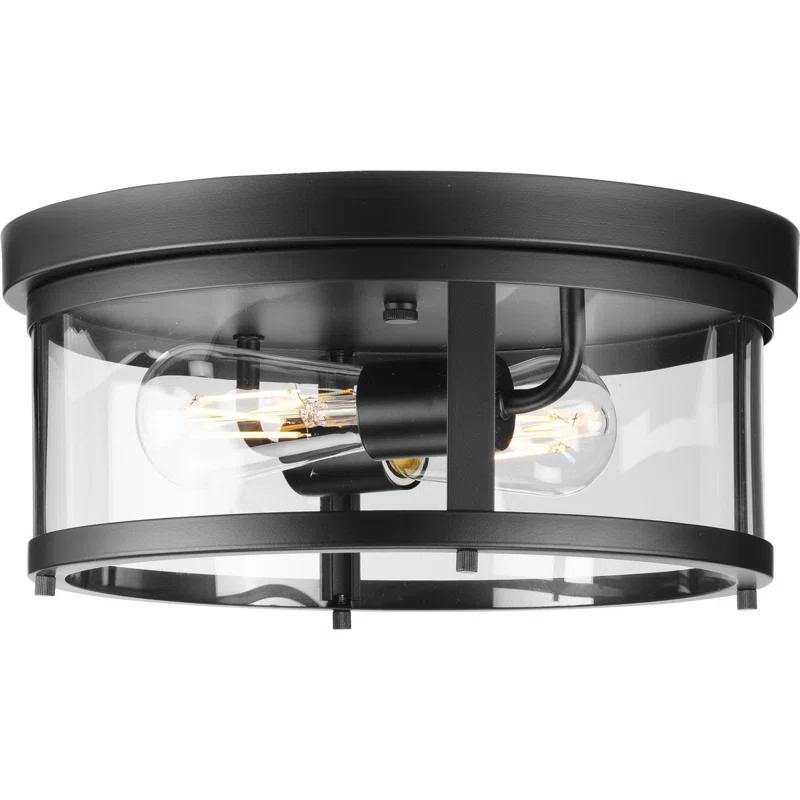 Progress Lighting Gunther Matte Black 2 - Bulb Outdoor Flush Mount Light