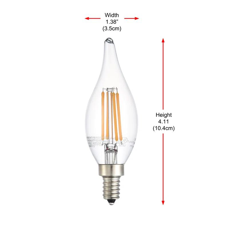 Elegant Lighting E12LED106-10PK 6W (60 Watt Equivalent) E12 Dimmable LED Candle Light Bulb (Set of 10)