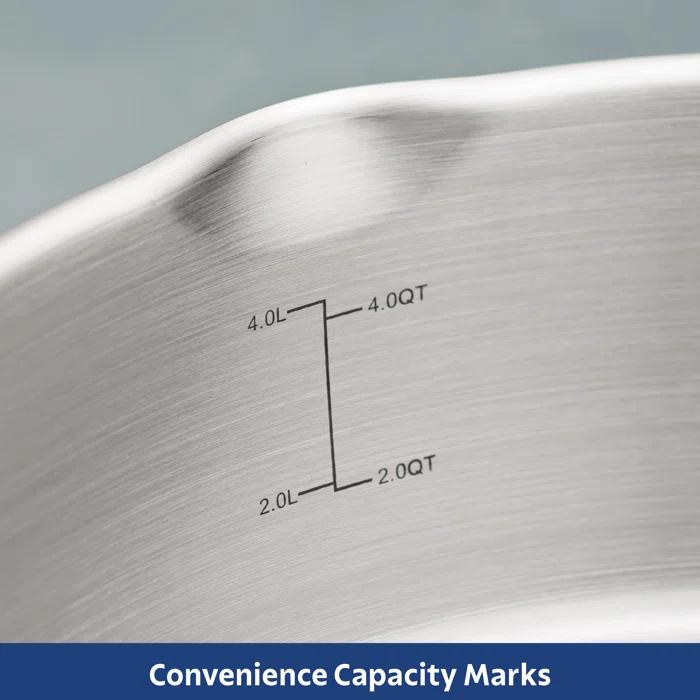 Tramontina Tramontina Tempo Tri-Ply Base Stainless Steel 6-Quart Braiser Pan with Glass Lid, Induction-Ready, Oven-Safe, Dishwasher-Safe
