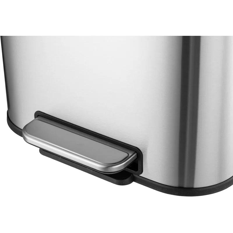 ASOPIX Kitchen Trash Can, Stainless Steel 50 Liter / 13 Gallon Garbage Can