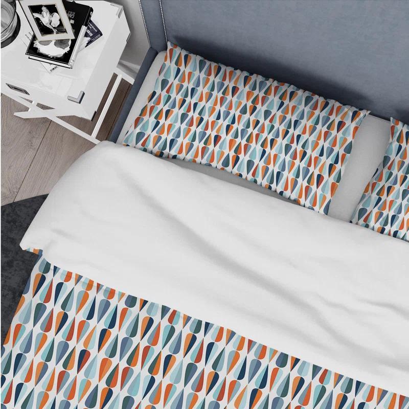 Design Art Retro Art Deco Waves II - Vintage Abstract Duvet Cover Set - Microfiber Polyester