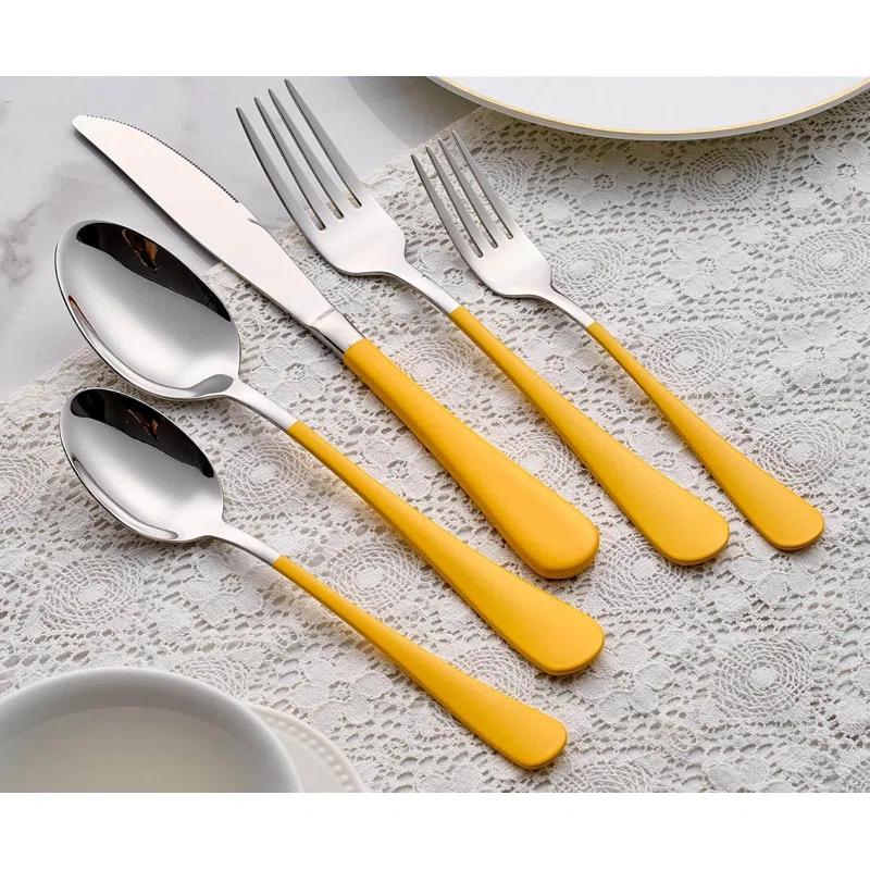 Ivy Bronx 20-Piece Silverware Set, 18/0 Stainless Steel Handle Flatware Set, Service for 4