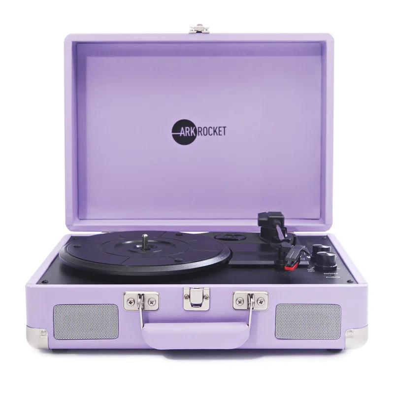 Arkrocket Audio Arkrocket Curiosity Bluetooth Turntable Retro Suitcase 3-Speed Record Player with Built-in Speakers