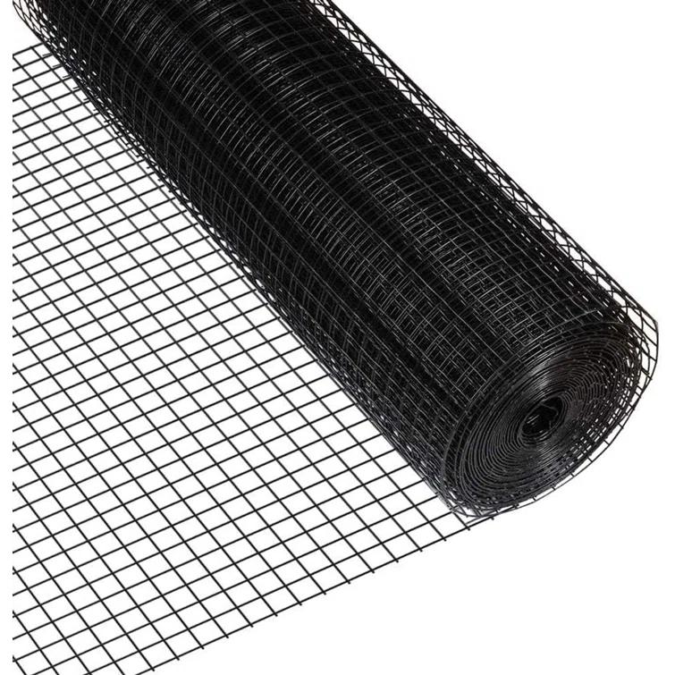 Fencer Wire Fencer Wire 16 Gauge Black Vinyl Coated Welded Wire with Mesh Size 1.5” x 1.5”, Multiple Sizes