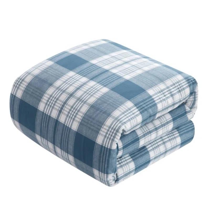 Dearfoams Modern & Contemporary Cotton Machine Woven Plaid Comforter Set