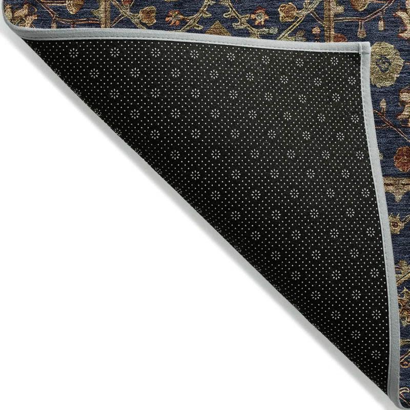 Machine Washable Indoor/Outdoor Chantille ACN1130 Navy Rug
