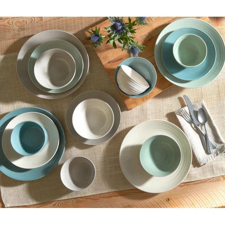 Siterra Artist's Blend Stoneware 16 Piece Dinnerware Set - Service for 4