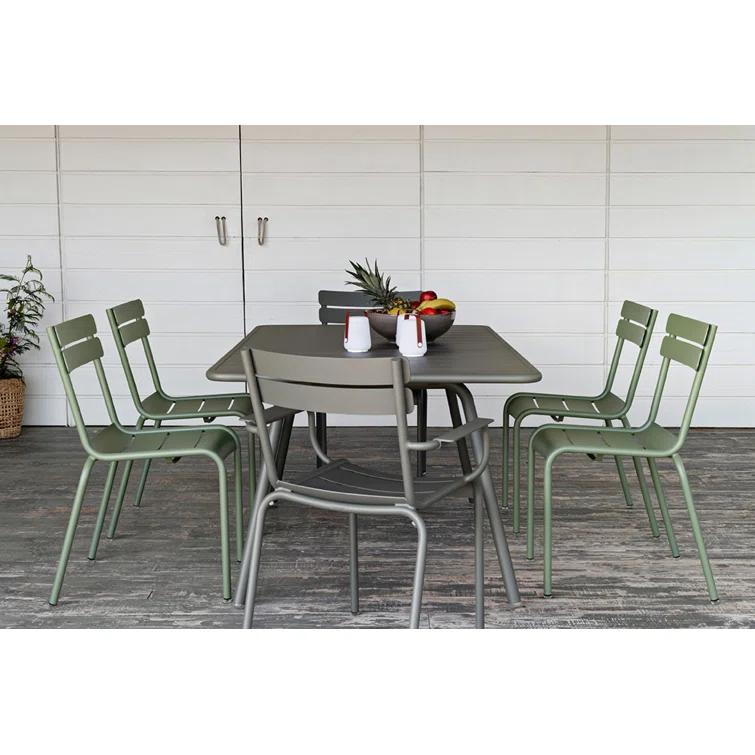 Luxembourg Aluminum/Powder Coated Aluminum Outdoor Stacking Dining Side Chair