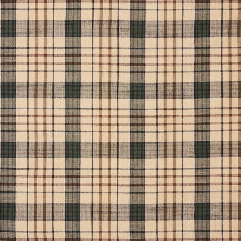 Rosalind Wheeler Holms Plaid Cotton Tailored Window Valance in Khaki/ Forest Green/ Russet