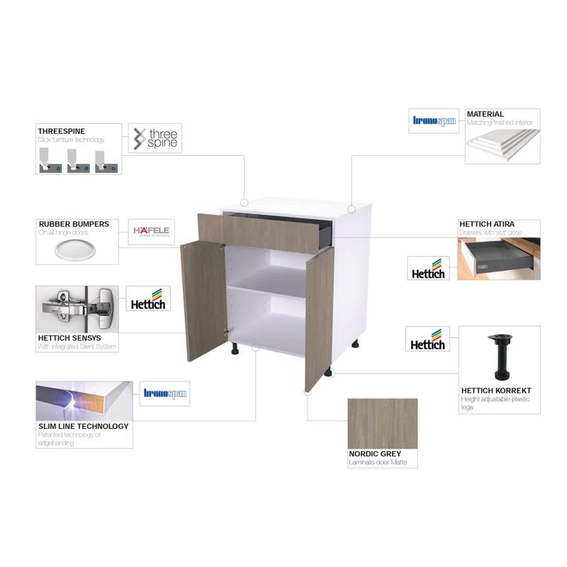 Cambridge Quick Assemble Modern Style with Soft Close Wall Bridge Kitchen Cabinet