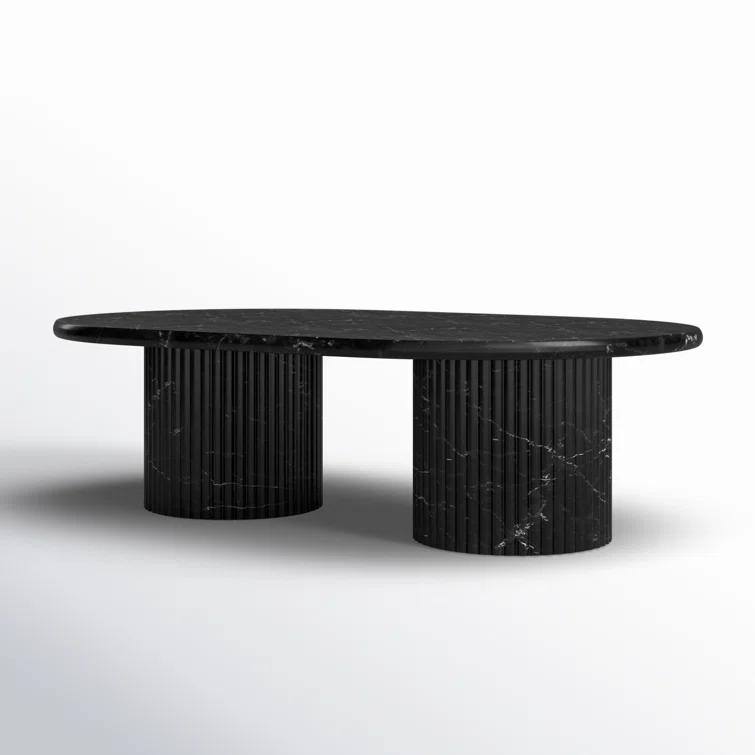 Mercer Oval Coffee Table - Black Marble